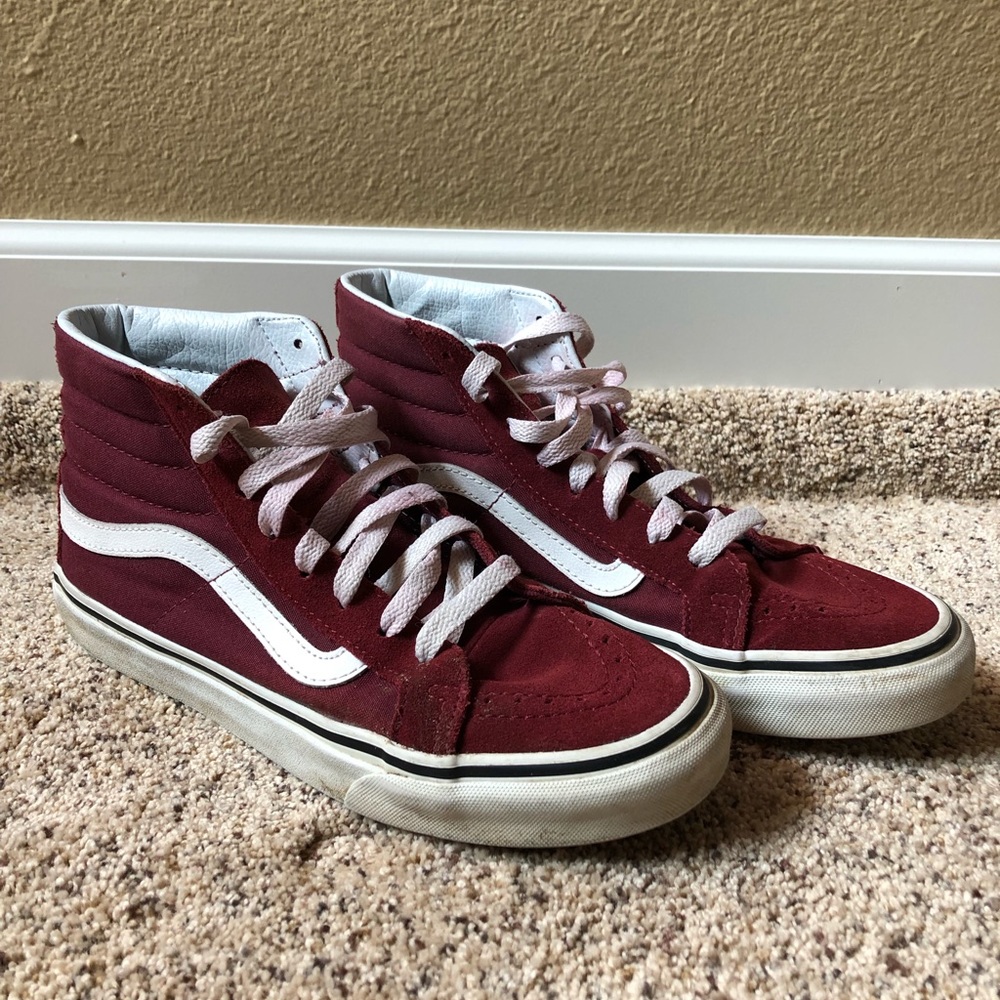 vans burgundy skate highs